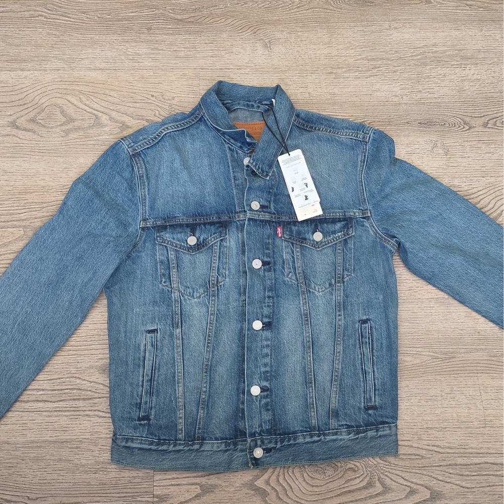 Levi's Men's M Blue Trucker Jacket Button Front Collared Classic Casual